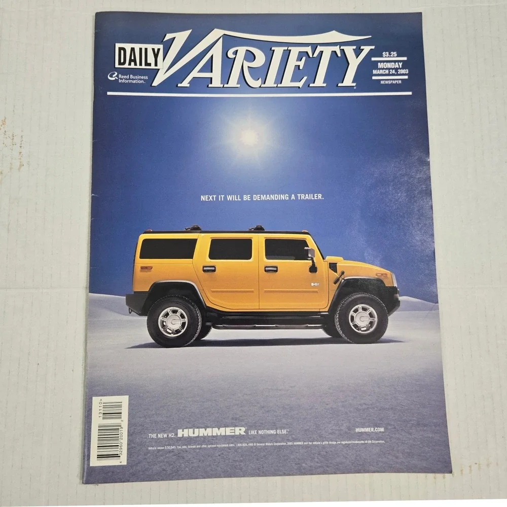 Vintage Daily Variety Magazine March 24 2003 75th‎ Oscars Academy Awards Hummer